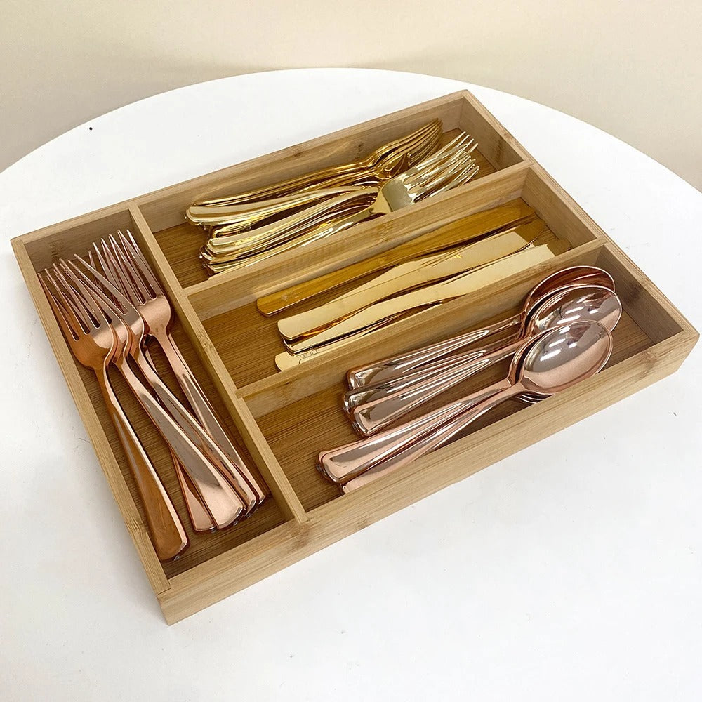 Bamboo Cutlery Drawer Organizer – Kitchen Storage Tray