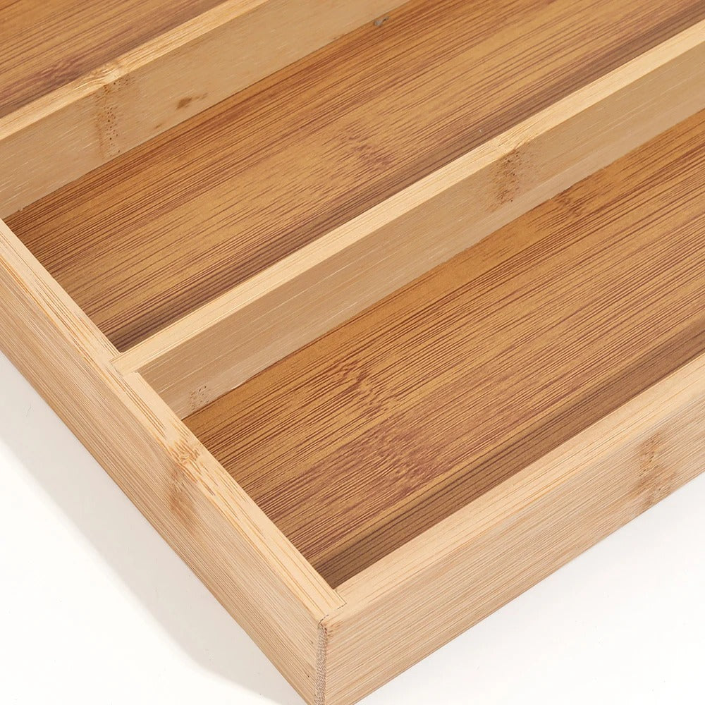Bamboo Cutlery Drawer Organizer – Kitchen Storage Tray