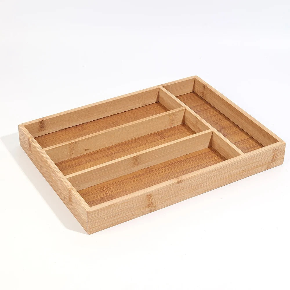 Bamboo Cutlery Drawer Organizer – Kitchen Storage Tray