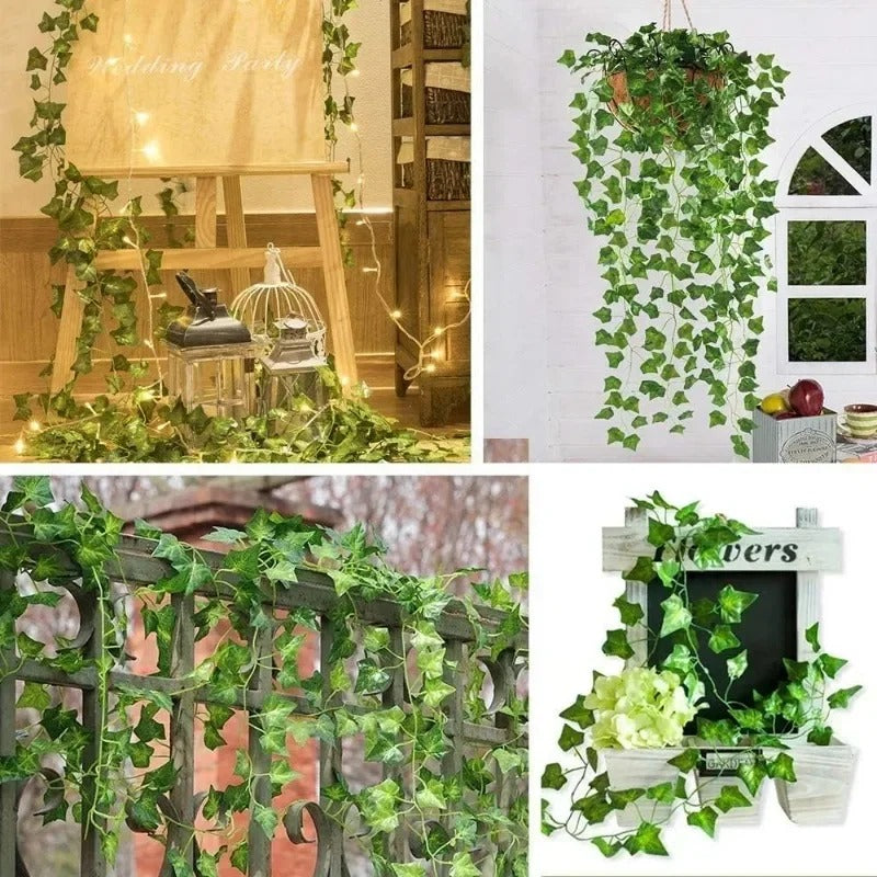 Artificial Ivy Garland – 50M Hanging Green Leaf Vine for Home & Garden