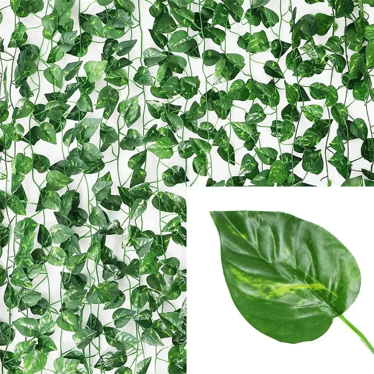 Artificial Ivy Garland – 50M Hanging Green Leaf Vine for Home & Garden